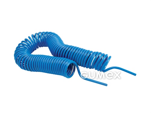 PU-Spiralschlauch ohne Endungen, 12x2mm, Umfangslänge 5m, Nutzlänge 3m, 10bar, blau, 